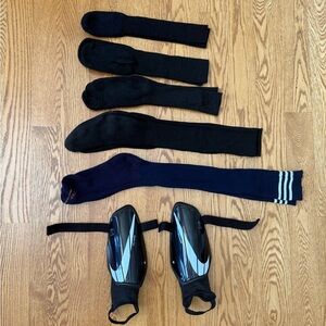 Nike soccer shins guards and socks